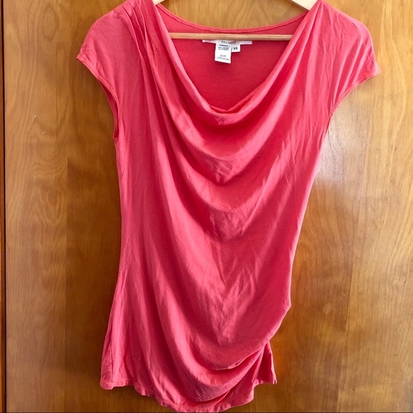 Studio M | Cowl Pleated Neck Ruched Side Top - Picture 1 of 7